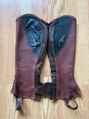 D’yon Brown Leather Half Chaps for Equestrian Riding